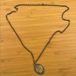 Gold and Blue Vintage-Inspired Necklace